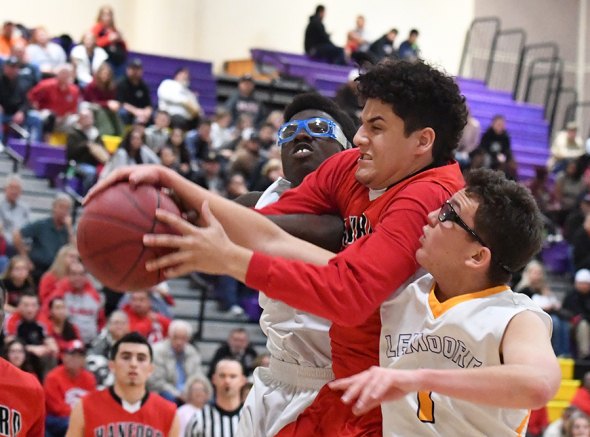 Lemoore's Bryce Hernandez attempts a steal in Friday's game against Hanford.